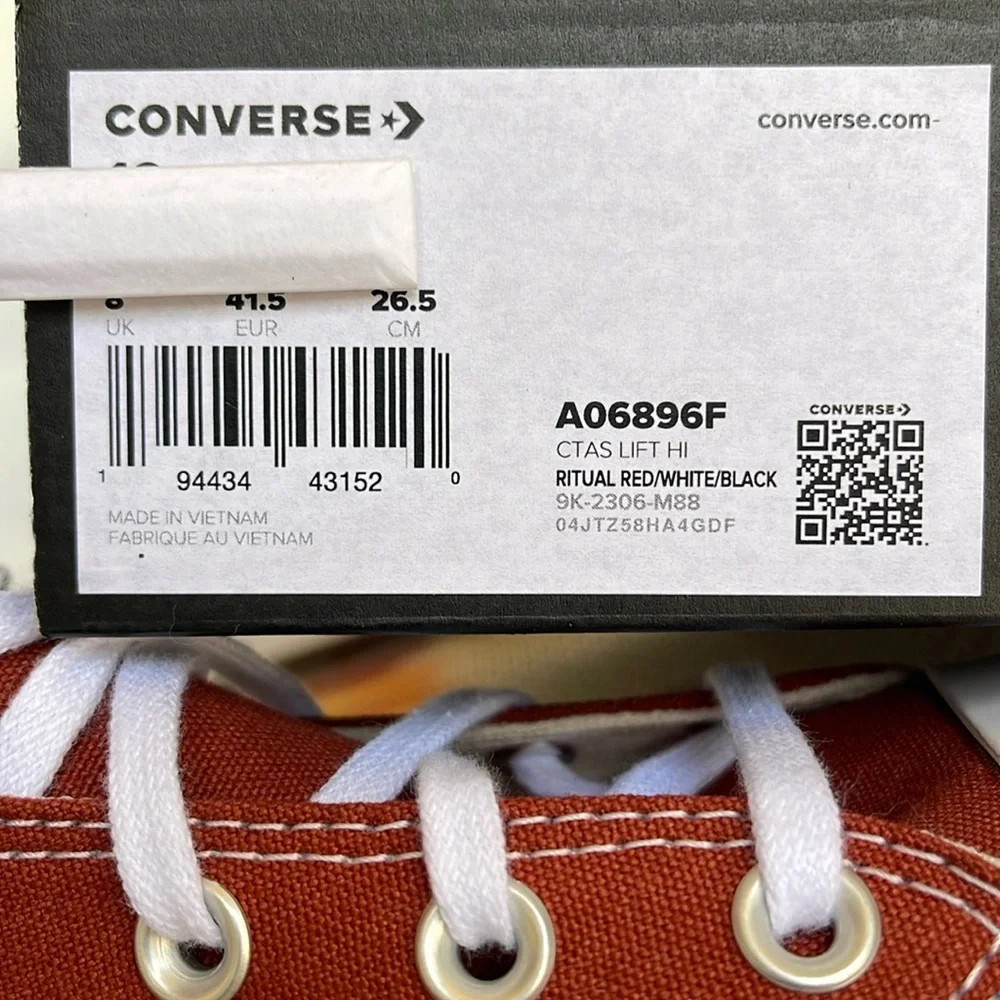 Converse WMNS CTAS A06896F
CTAS LIFT HI
RITUAL RED/WHITE/BLACK
Platforms - Picture 16 of 16